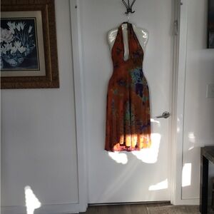 Romeo & Juliet Couture Orange Brown Halter Sundress